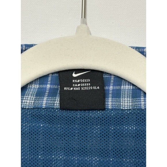 Vintage Nike ACG Dri Fit Shirt Mens Large Blue Plaid All Condition Gear - Picture 12 of 16